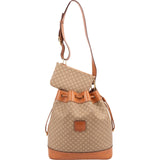 Celine Macadam Monogram Drawstring Bucket Shoulder Bag