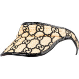 Multicolor Leather Raffia GG Visor Hat (59 cm)