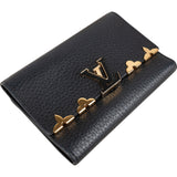 Louis Vuitton  Noir Taurillon Leather Capucines Flower Compact Wallet