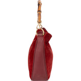 Gucci Suede Bamboo Handle Hobo Handbag