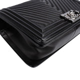 Chanel Chevron Calfskin Palladium Medium Boy Single Crossbody Bag