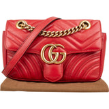 Gucci Matelassé Leather GG Marmont Small Crossbody Bag