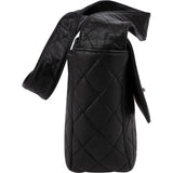 Chanel Quilted Leather Palladium Messenger Shoulder Bag
