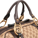 Gucci Monogram GG Canvas Interlocking G Soft Boston 35 Handbag