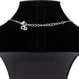 Christian Dior Silver Tone Emblem Pendant Necklace