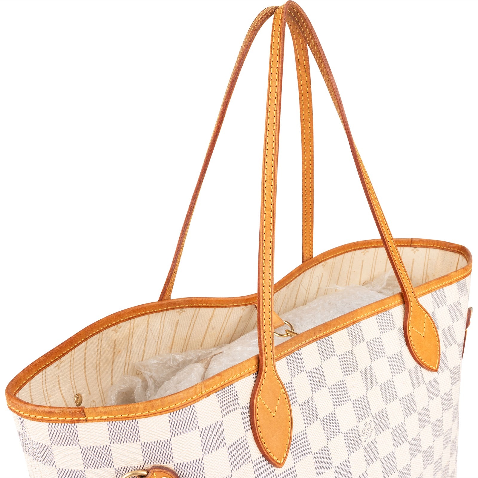 Louis Vuitton Monogram Damier Azur Canvas Neverfull MM Shoulder Bag - vintageandkickz