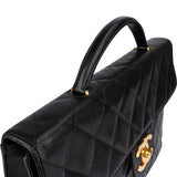Chanel Quilted Caviar Leather 24K Top Handle Briefcase Handbag