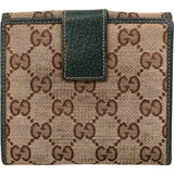 Gucci Monogram GG Canvas Metal Bar Bifold Wallet