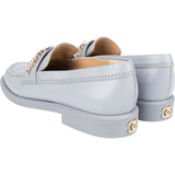 Chanel Blue Leather Chain Charm Loafers Shoes (37,5)