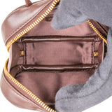Miu Miu Brown Leather Top Handle Micro Handbag