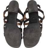Hermès Black Leather Transat Kelly Lock Strap Sandals (37)