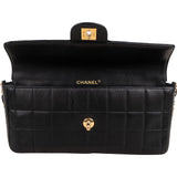 Chanel Quilted Lambskin 24K Gold Chocolate Bar Single Flap Shoulder Bag