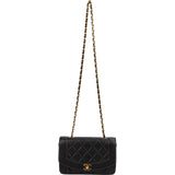 Chanel Quilted Lambskin Diana 24K Gold Single Flap Crossbody Bag