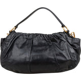 Prada Nappa Leather Gathered Hobo Shoulder Bag
