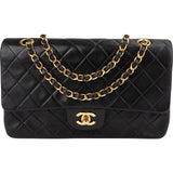 Chanel Quilted Lambskin Medium 24K Gold Double Flap Shoulder Bag