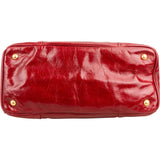 Prada Red Vitello Shine Leather Tote Handbag