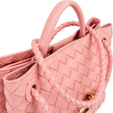 Bottega Veneta Pink Intrecciato Leather Small Andiamo Tote Handbag