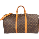 Louis Vuitton Monogram Canvas Keepall 50 Bandoulière Travel Bag