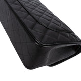 Chanel Quilted Caviar Leather Palladium Jumbo Double Flap Crossbody Bag