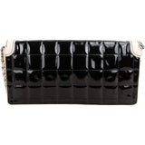 Chanel Quilted Patent Leather Chocolate Bar Single Flap Shoulder Bag
