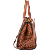 Prada Woven Leather Madras Made In India Tote Handbag