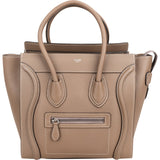 Celine Drummed Calfskin Luggage Handbag