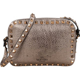 Valentino Garavani Metallic Grained Leather Rockstud Camera Crossbody Bag