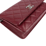 Chanel Wuilted Caviar Leather Jeweled CC Wallet On Chain Crossbody Bag