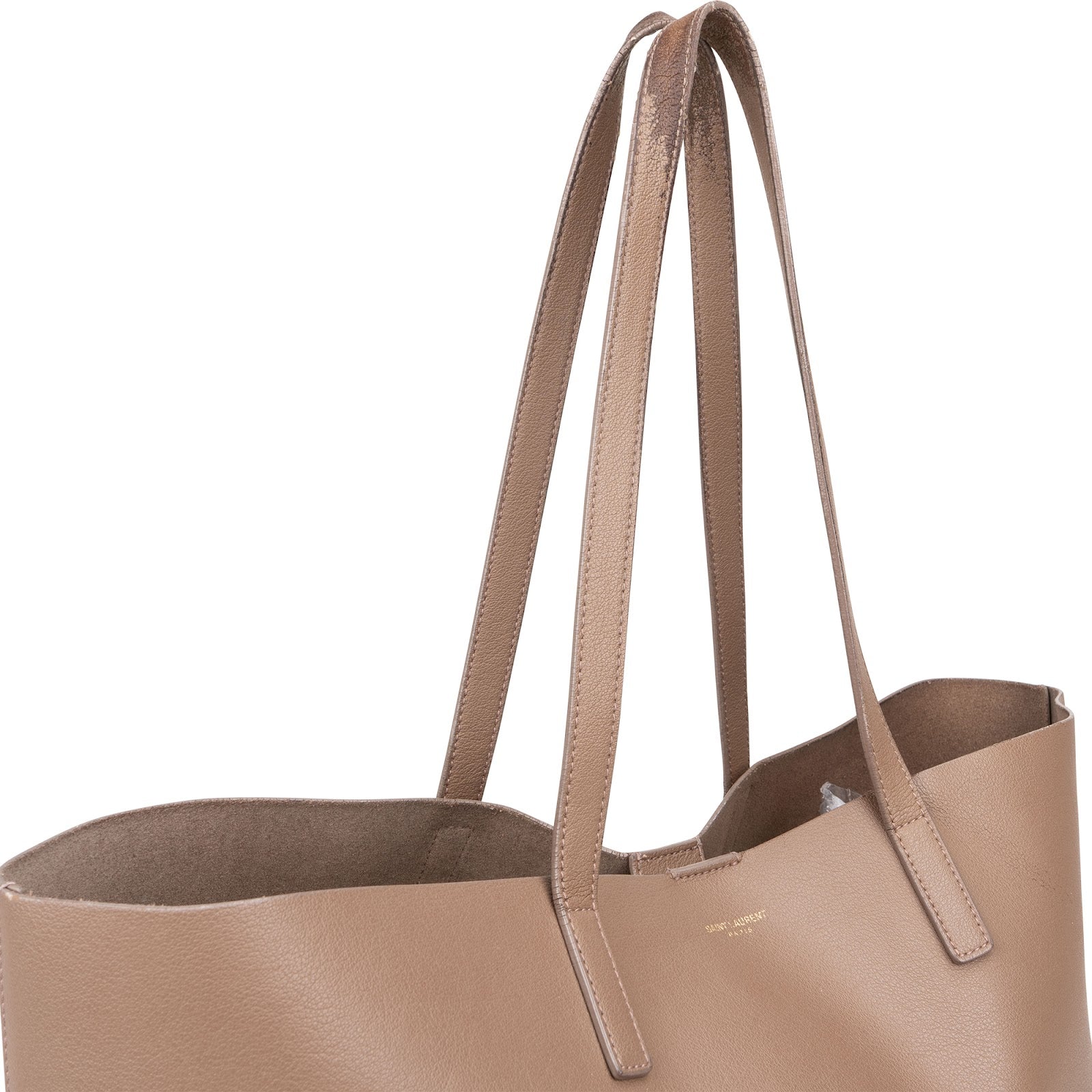 [🔄️B09 / F52] Saint Laurent Calfskin Leather Shopping Tote Handbag - vintageandkickz