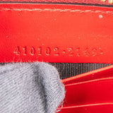Gucci Red Guccissima Leather Zip Around Wallet