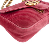 Gucci Matelassé Velvet GG Marmont Small Crossbody Bag