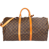 Louis Vuitton Monogram Canvas Keepall 55 Bandoulière Travel Bag