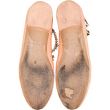 Chanel Lambskin Pearl Charm Strap Cap Toe Ballerina Flats (37,5)