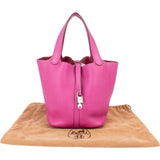 Hermès Taurillon Clemence Leather Palladium Picotin Lock 22 Handbag
