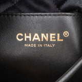 Chanel 22 Cashmere Checkered Rose Pattern Bucket Small Crossbody Handbag