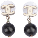 Chanel CC Emblem Resin Bead Drop Stud 2011 Earrings