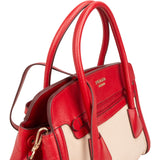 Prada Bicolor Saffiano & Canvas Handbag