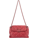 Chanel Quilted Lambskin Diamond Stitch Hampton Flap Jumbo Flap Crossbody Bag