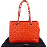 Chanel Quilted Caviar Leather Grand Shopping Tote CC Shoulder Bag