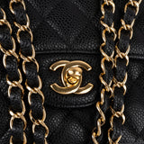 Chanel Quilted Caviar Leather Medium Double Flap Crossbody Bag
