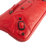 Balenciaga Red Leather Mini City Crossbody Bag