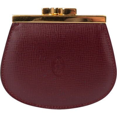 Cartier Bordeaux Leather Coin Purse Wallet - vintageandkickz