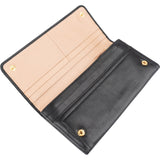 Prada Black Soft Leather Long Flap Wallet