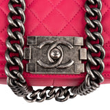 Chanel Quilted Lambskin Single Flap  Boy Crossbody Bag