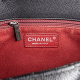 Chanel Quilted Caviar Leather Palladium Coco Handle Single Flap Handbag