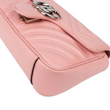Gucci Pink Matelassé Leather GG Marmont Small Crossbody Bag