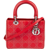Christiann Dior Studded Cannage Lambskin Lady Dior Handbag