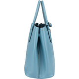 Prada Blue Saffiano Leather Double Handbag - vintageandkickz