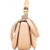 Gucci Pebbled Leather Bamboo Top Handle Flap Daily Handbag