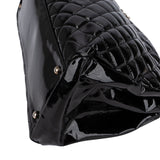 Chanel Patent Leather Palladium Soft Tote CC Shoulder Bag